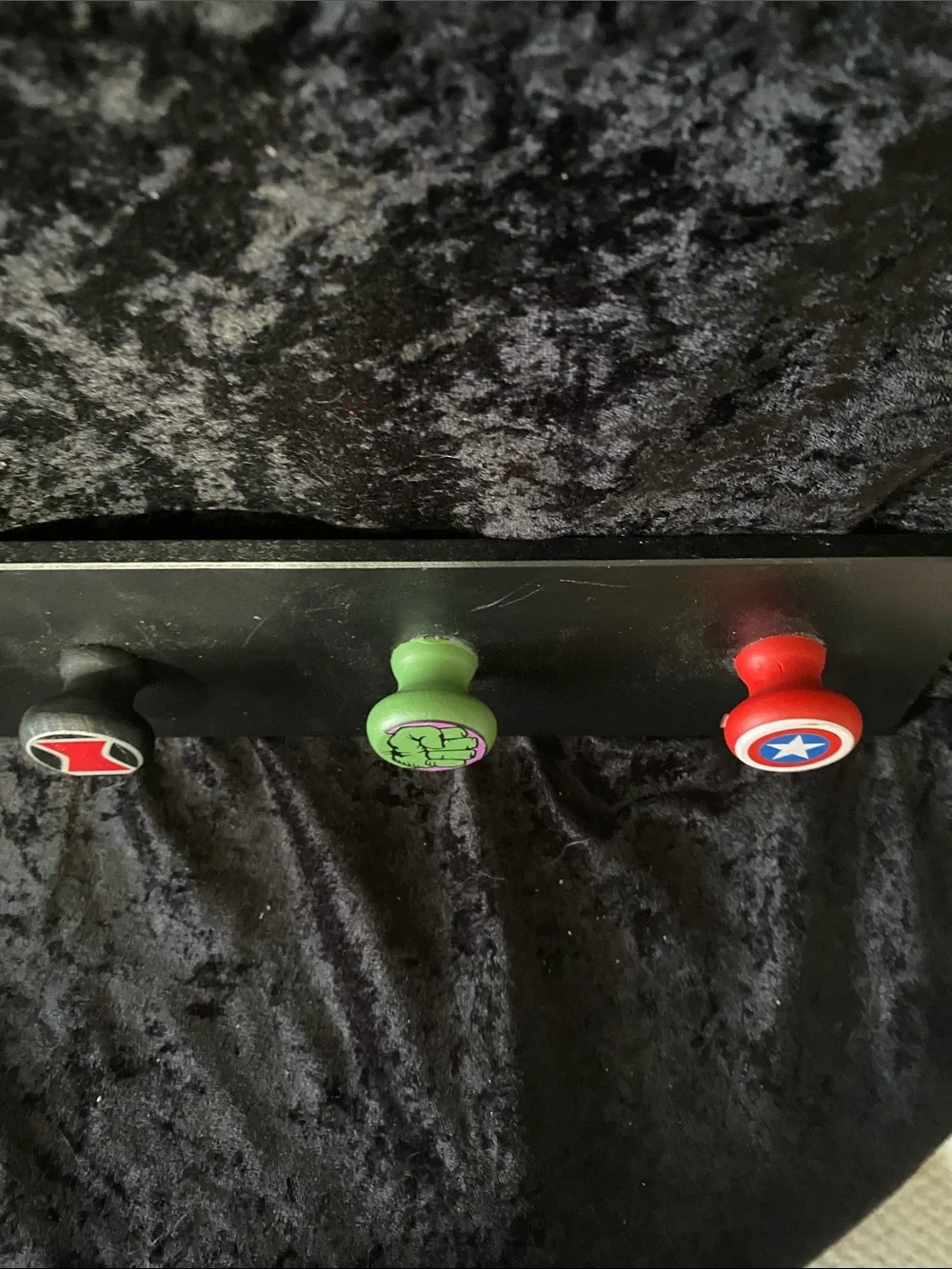 Marvel Black Wall Hook Rack with Red, Green, Blue, White Accents